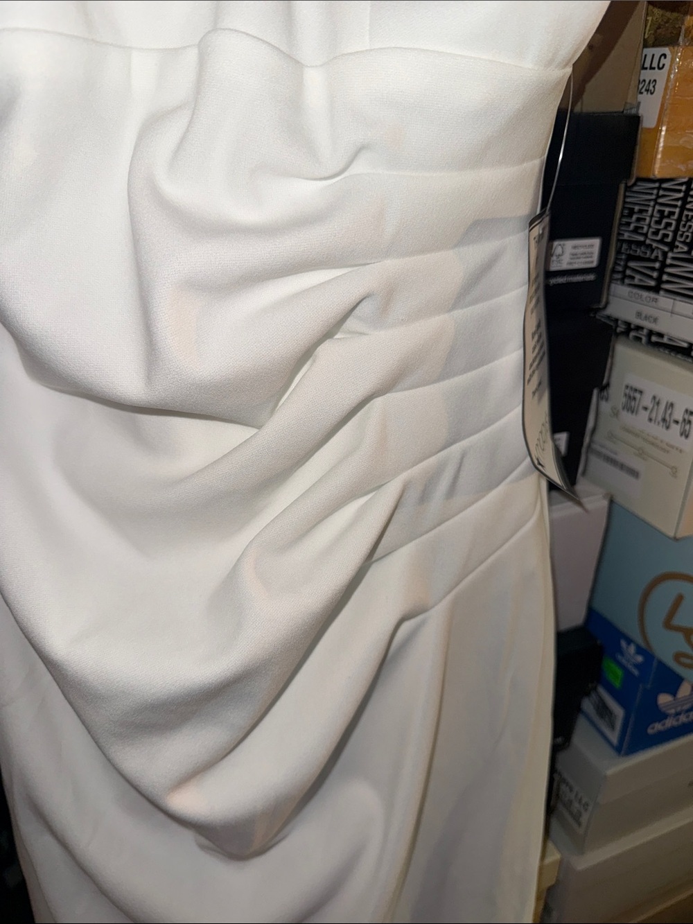Xscape White Ruffle-Trim I Midi Dress - Picture 3 of 8
